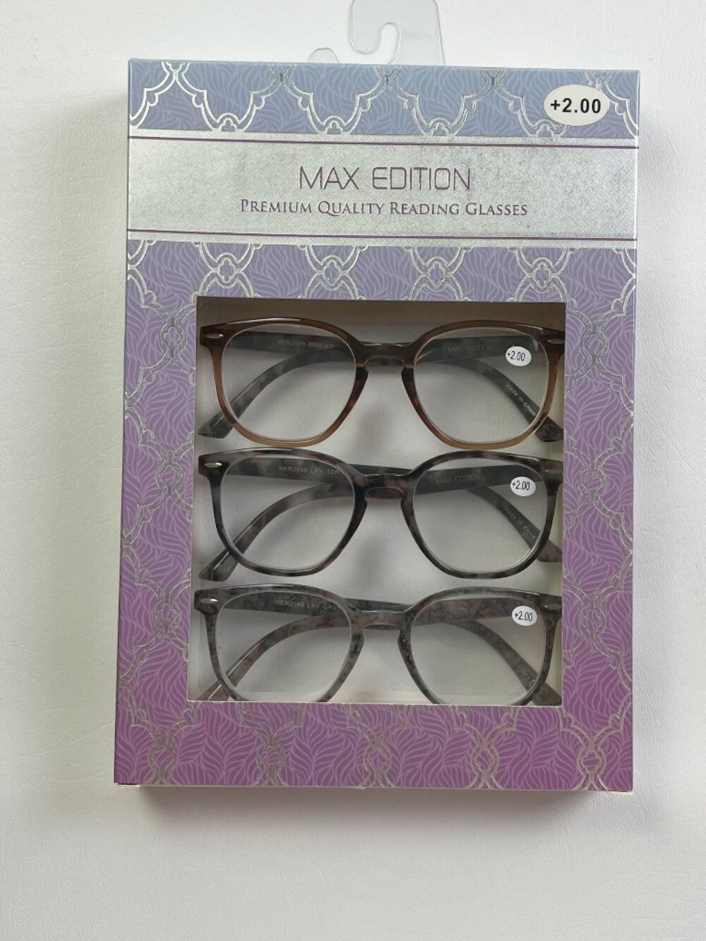 Max Edition 3 Pack Reading Glasses +2.00 Tortoise New